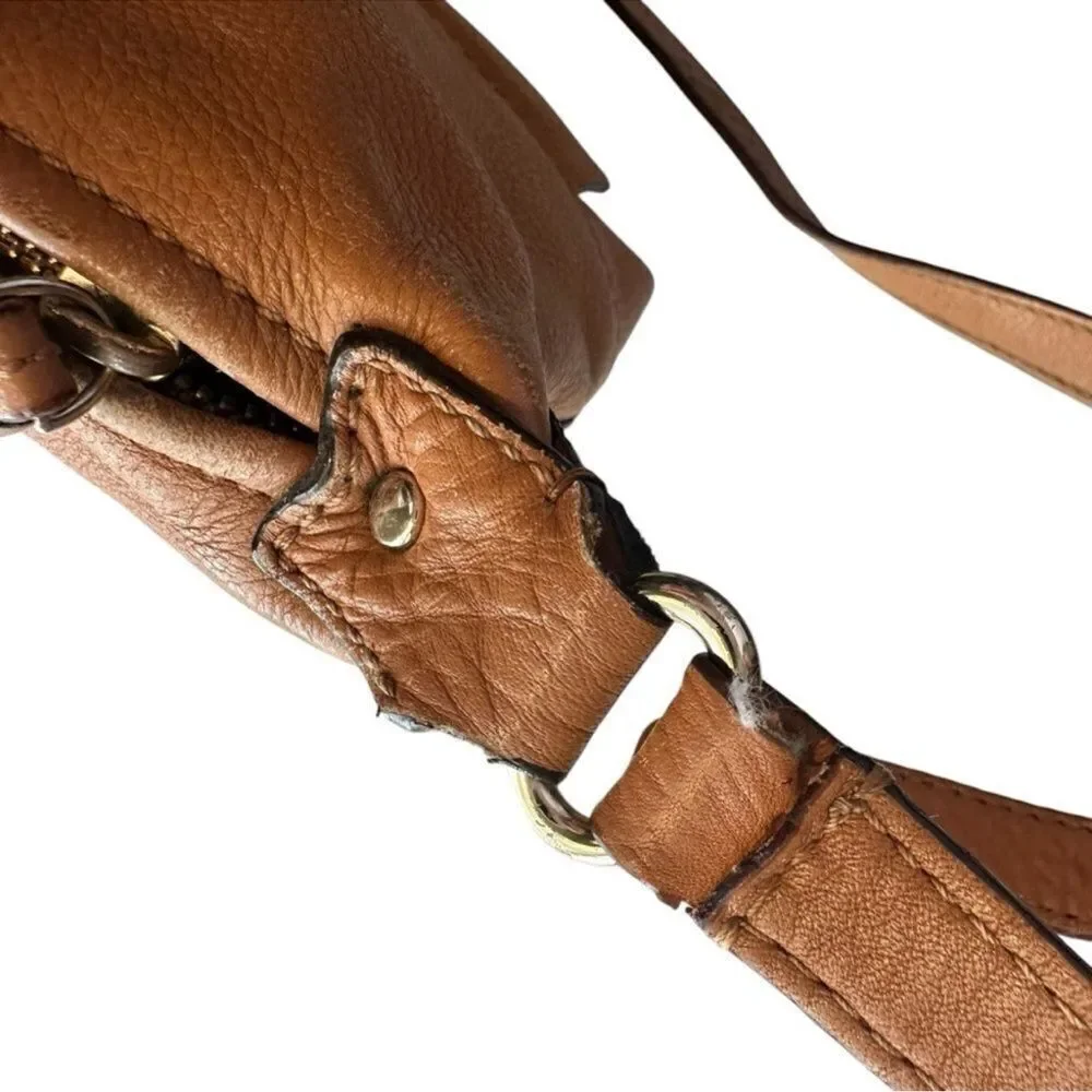 Vintage Kate Spade Tan Pebbled Leather Crossbody Bag